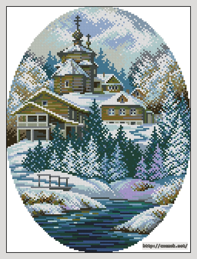 Download embroidery patterns by cross-stitch  - Русская зима, author 