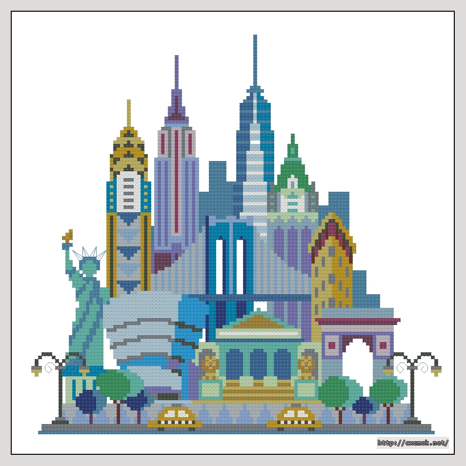 Download embroidery patterns by cross-stitch  - Pretty little new york