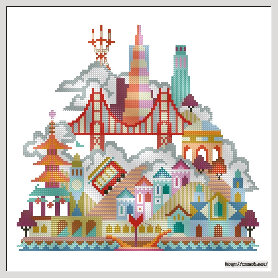 Download embroidery patterns by cross-stitch  - Pretty little san francisco
