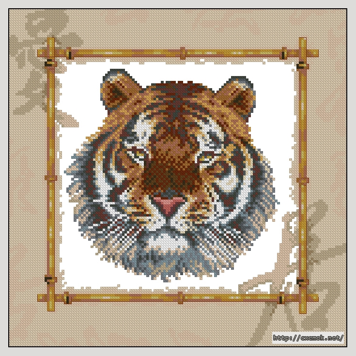 Скачать схему вышивки нитками Уссурийский тигр, автор 