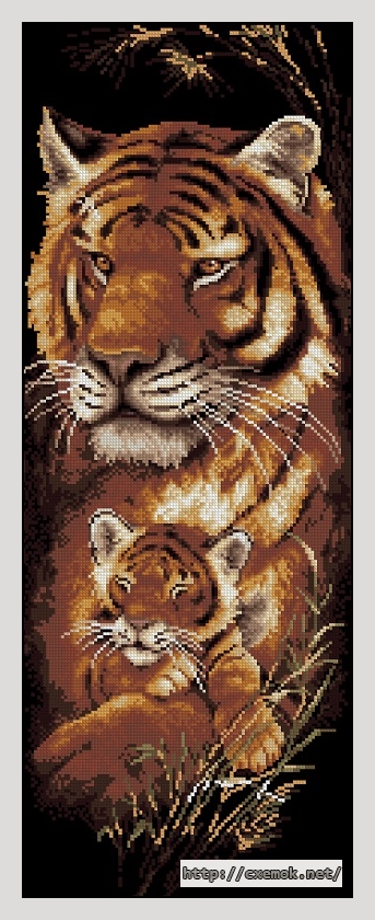 Download embroidery patterns by cross-stitch  - Тигрица, author 