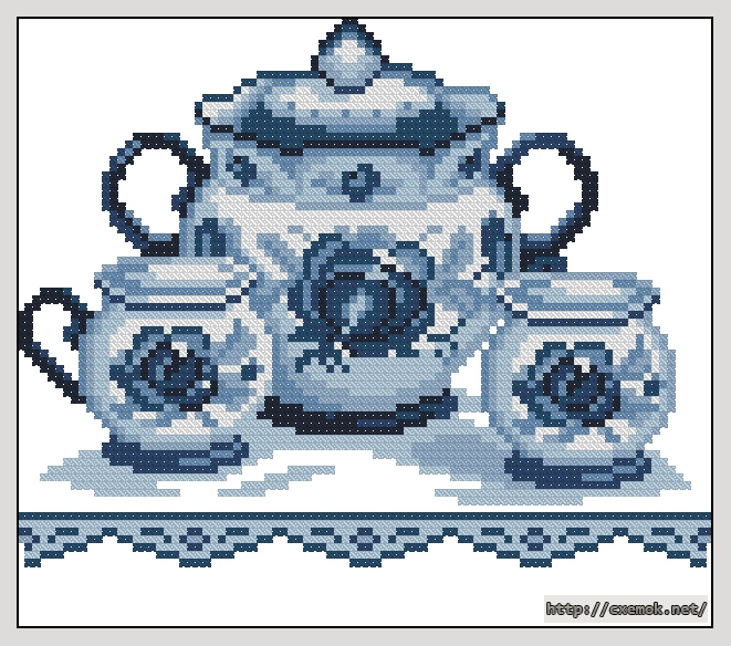 Download embroidery patterns by cross-stitch  - Чайный сервиз, author 