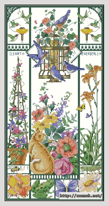 Download embroidery patterns by cross-stitch  - Summer cat sampler, author 