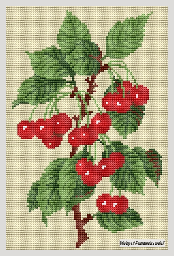 Download embroidery patterns by cross-stitch  - Cherries