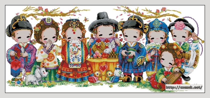 Download embroidery patterns by cross-stitch  - Korea nuptials, author 