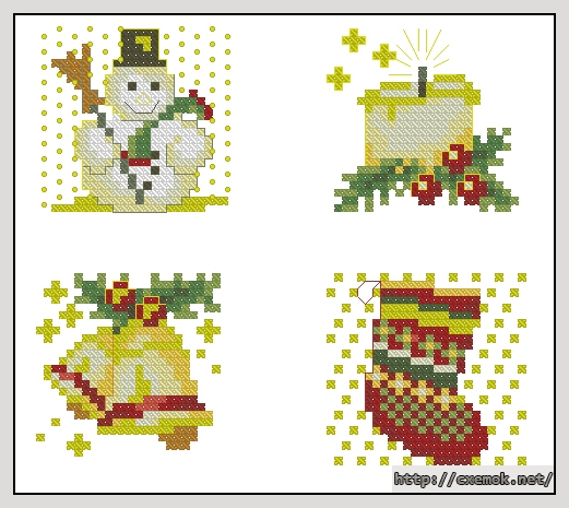 Download embroidery patterns by cross-stitch  - Kerstkaarten, author 