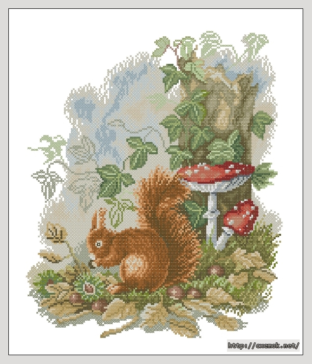 Download embroidery patterns by cross-stitch  - Nibbling beechnuts, author 