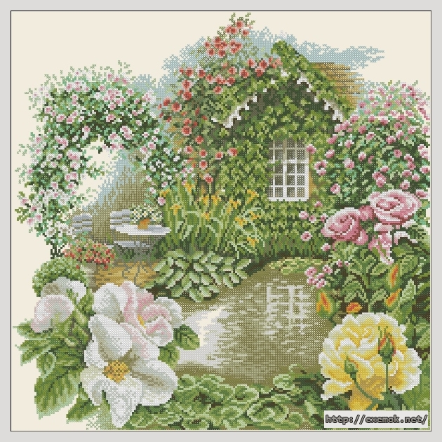 Download embroidery patterns by cross-stitch  - Rose garden, author 