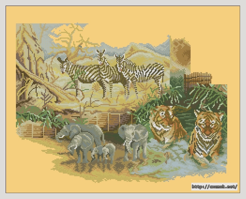 Download embroidery patterns by cross-stitch  - African wildlife, author 