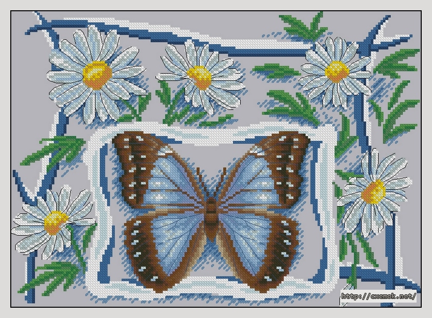 Download embroidery patterns by cross-stitch  - Ромашковое поле, author 