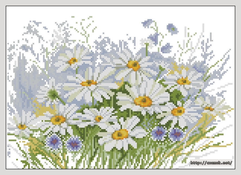 Download embroidery patterns by cross-stitch  - Daisies, author 