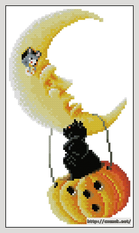 Download embroidery patterns by cross-stitch  - Boo moon