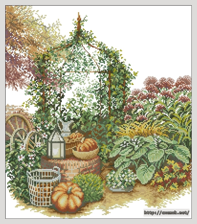 Download embroidery patterns by cross-stitch  - Garden in autumn, author 