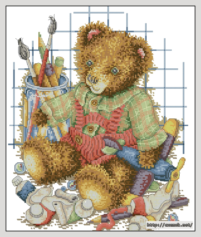 Download embroidery patterns by cross-stitch  - Teddy boy, author 