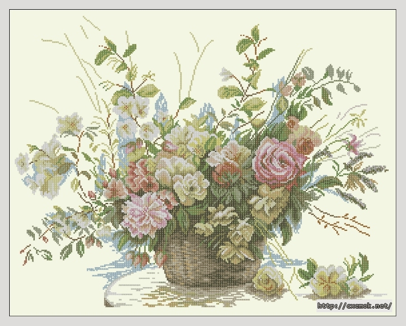 Download embroidery patterns by cross-stitch  - Booket of roses, author 