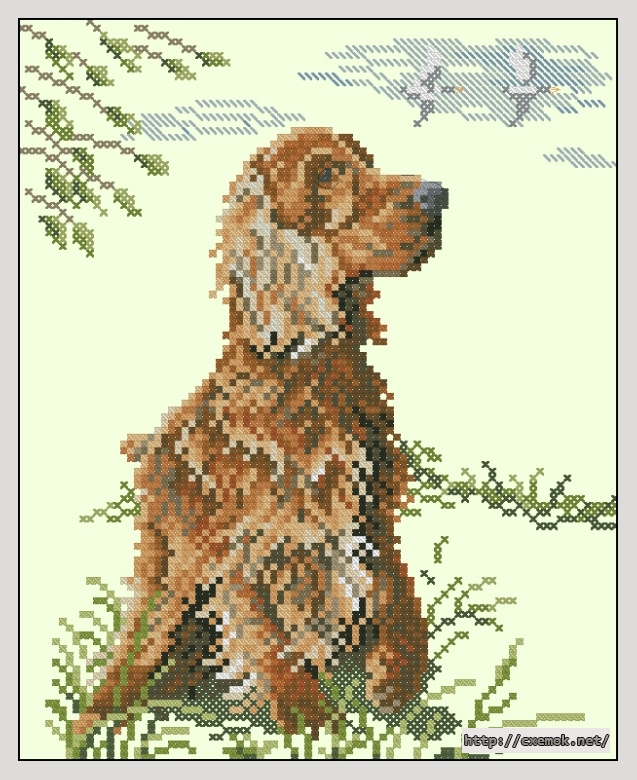 Download embroidery patterns by cross-stitch  - Cocker spaniel, author 