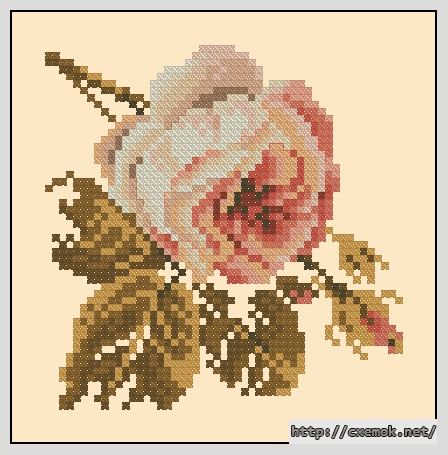 Download embroidery patterns by cross-stitch  - Gentle rose, author 