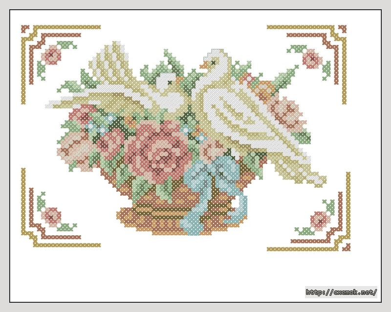 Download embroidery patterns by cross-stitch  - New romantics duifjes, author 