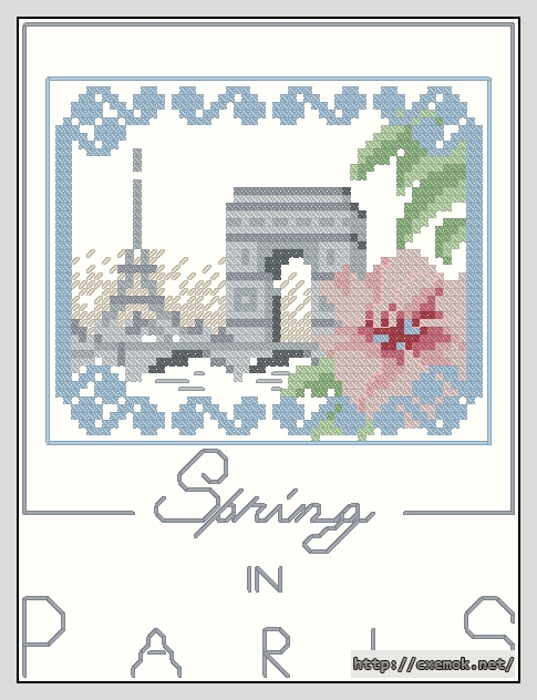Скачать схему вышивки нитками Spring in Paris, автор 