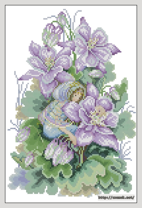 Download embroidery patterns by cross-stitch  - Columbine, author 