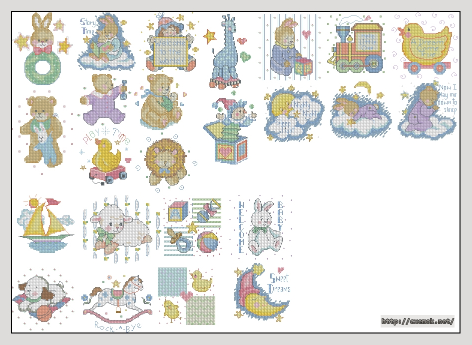 Download embroidery patterns by cross-stitch  - Baby bits, author 