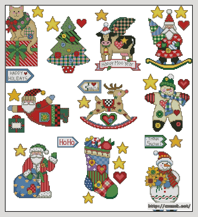 Download embroidery patterns by cross-stitch  - Holiday whimseis, author 