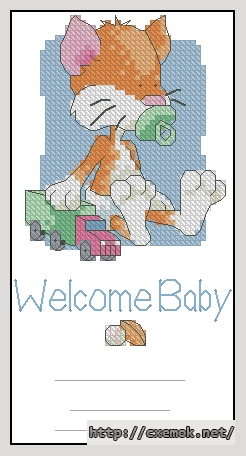 Download embroidery patterns by cross-stitch  - Cat birth record, author 