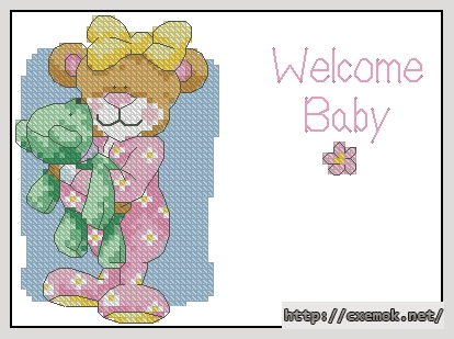 Download embroidery patterns by cross-stitch  - Bear birth record, author 