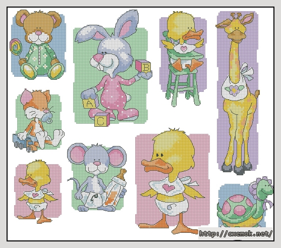 Download embroidery patterns by cross-stitch  - Baby toons, author 