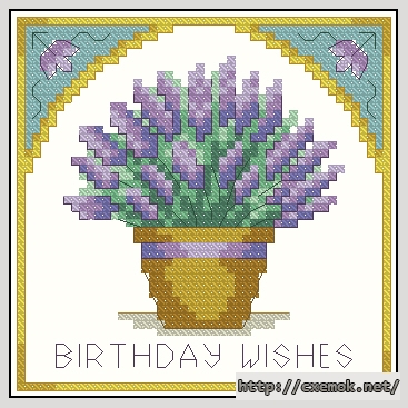 Download embroidery patterns by cross-stitch  - Birthday wishes, author 