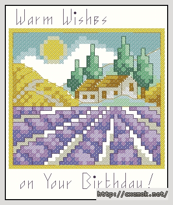 Download embroidery patterns by cross-stitch  - Warm wishes on your birthday, author 