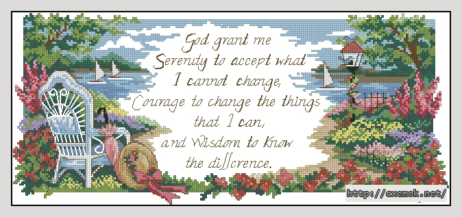 Download embroidery patterns by cross-stitch  - Serenity prayer, author 