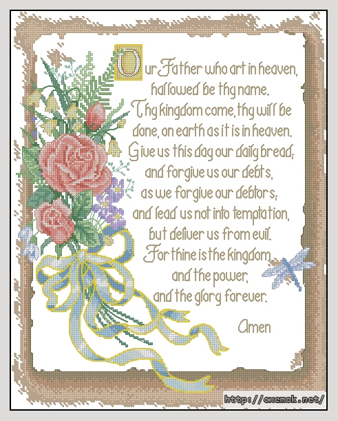 Download embroidery patterns by cross-stitch  - Our father, author 