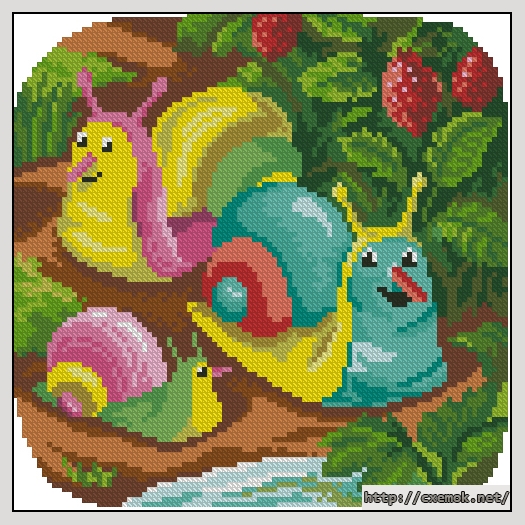 Download embroidery patterns by cross-stitch  - Улитки, author 