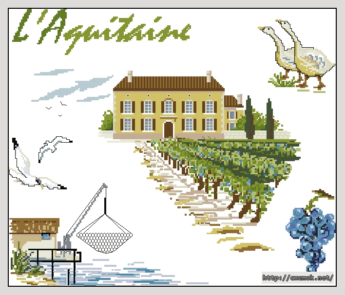 Download embroidery patterns by cross-stitch  - L''aquitaine, author 