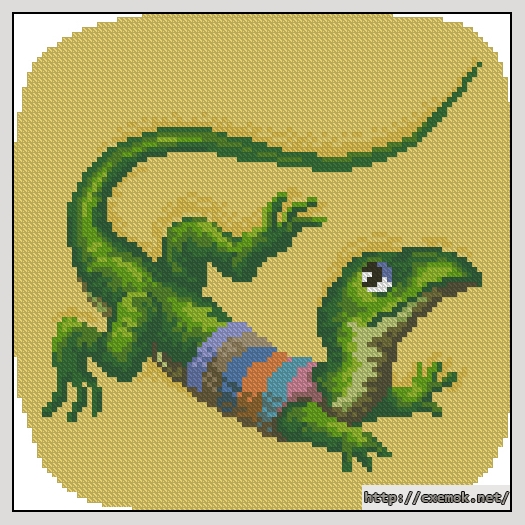 Download embroidery patterns by cross-stitch  - Cezar le lezard, author 