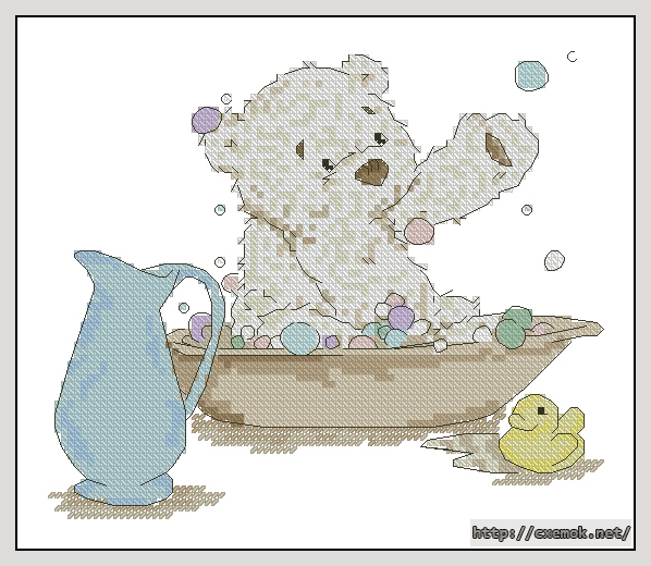 Download embroidery patterns by cross-stitch  - First lickle bath, author 