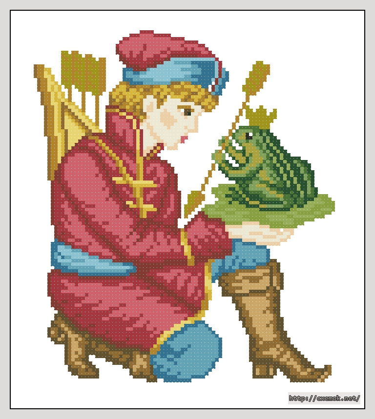 Download embroidery patterns by cross-stitch  - Царевна-лягушка