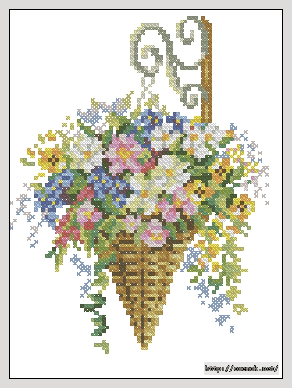 Download embroidery patterns by cross-stitch  - Bloemenhanger, author 