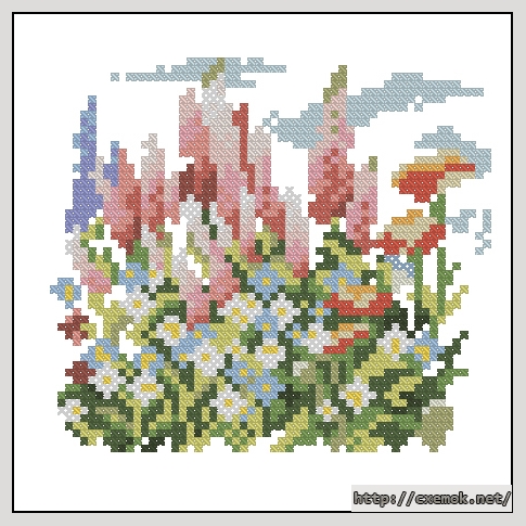 Download embroidery patterns by cross-stitch  - Bloemenveld, author 