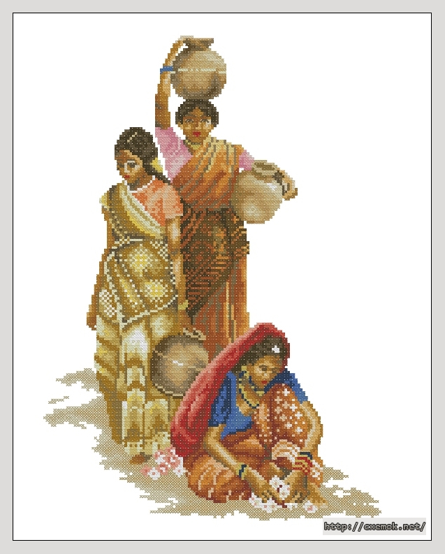 Скачать схему вышивки indian woman