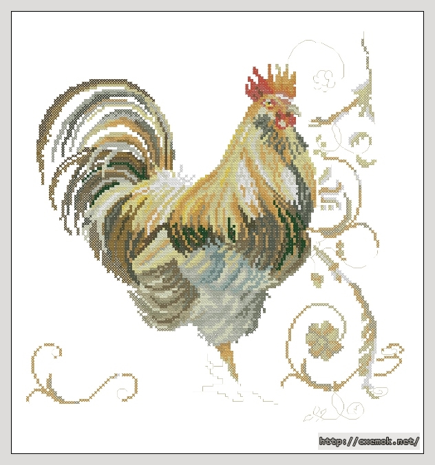 Download embroidery patterns by cross-stitch  - Proud cockerel, author 