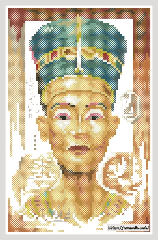 Скачать схему вышивки нитками Queen Nefertiti (small), автор 