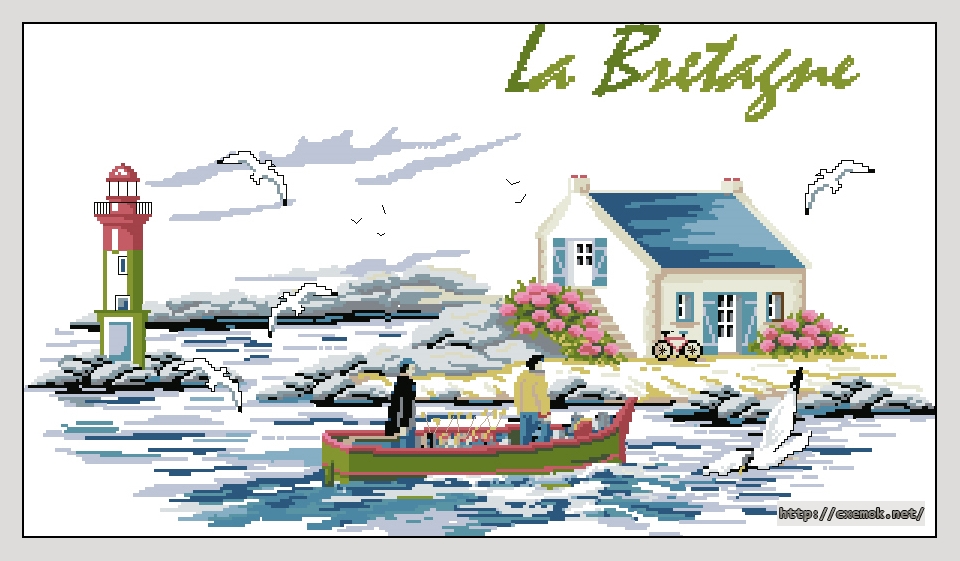 Скачать схему вышивки нитками La Bretagne, автор 