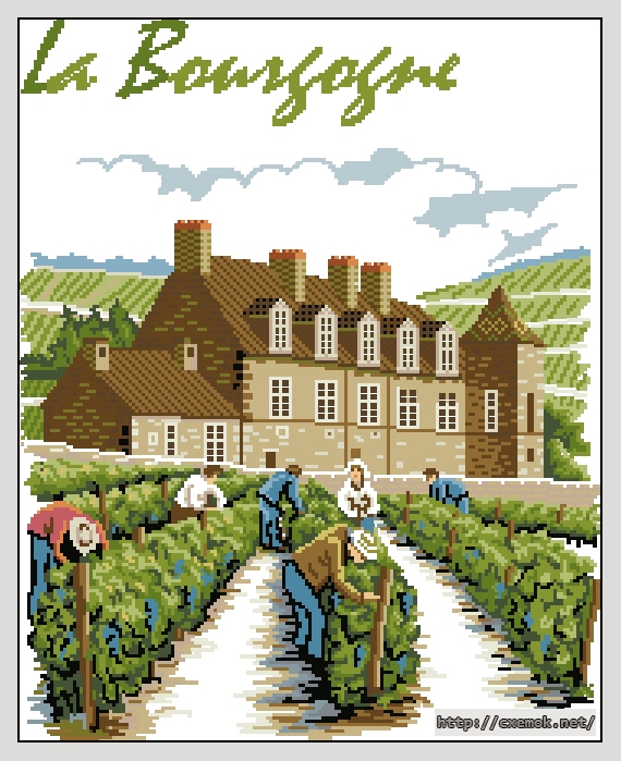 Download embroidery patterns by cross-stitch  - La bourgogne, author 
