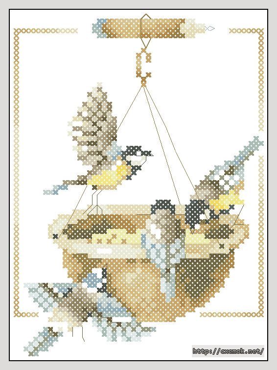 Download embroidery patterns by cross-stitch  - Vogel met eetbakje, author 