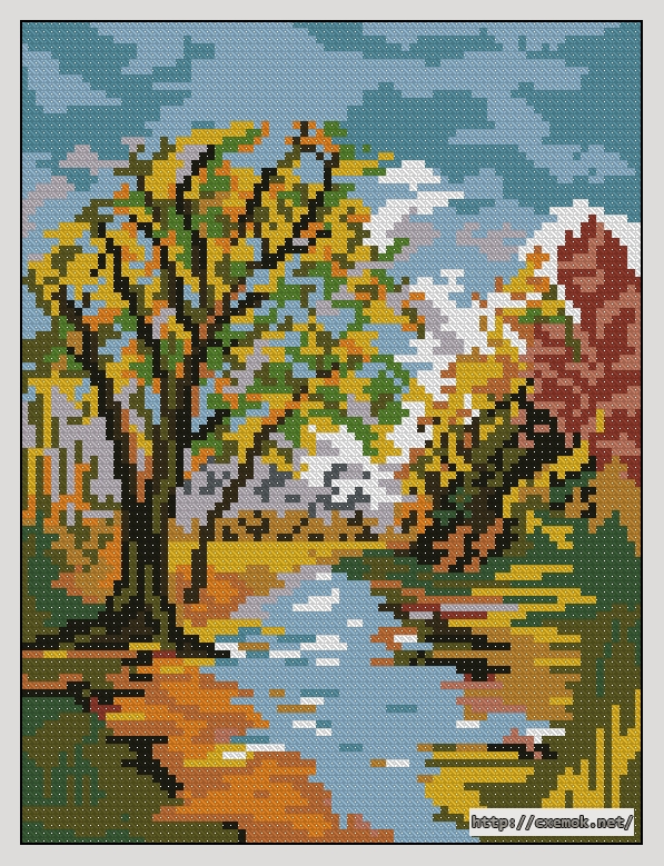 Download embroidery patterns by cross-stitch  - Pejzaz jesienny, author 
