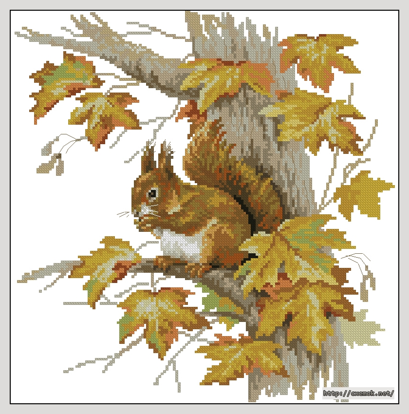 Download embroidery patterns by cross-stitch  - Белочка, author 