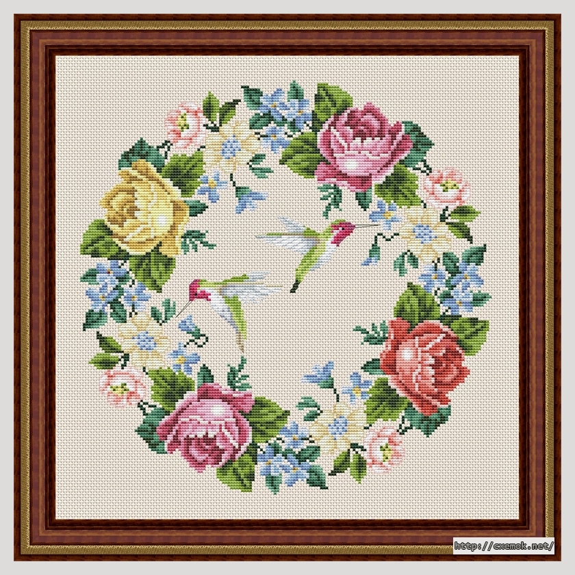 Download embroidery patterns by cross-stitch  - Hummingbirds colibris, author 