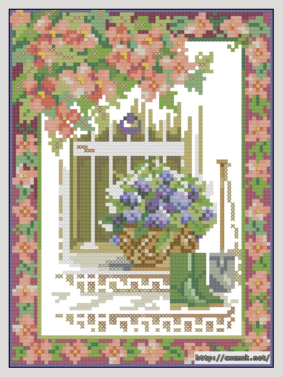Download embroidery patterns by cross-stitch  - Flowers and boots, author 